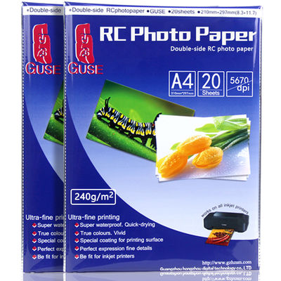 A4 RC Resin Coated Photo Paper Double Sided Glossy Waterproof 210*297mm