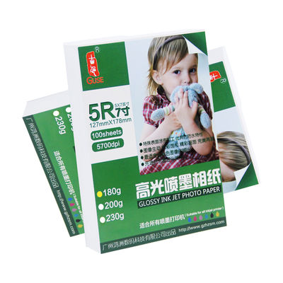 ODM Inkjet 5R High Glossy Photo Paper 180gsm For Dye Ink
